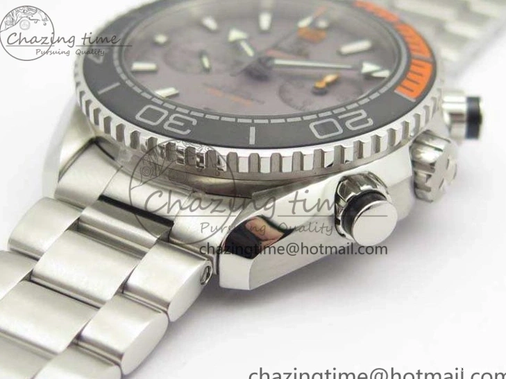 0727 MultiPurpose Planet Ocean Master Chrono SS OM 1:1 Best Edition Gray Dial On SS Bracelet A9900 V 8116